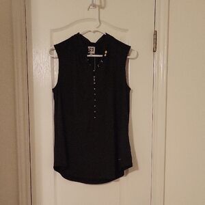 Anne Klein Black Sleeveless Stud-Accent Shell Top